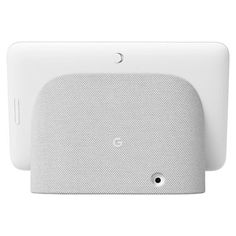 the google home speaker is white and has a built - in bluetooth device attached to it