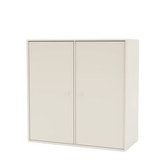 a white cabinet with two doors on the side