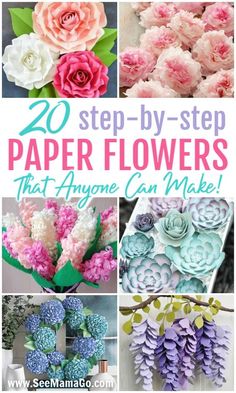 20 step by step paper flowers that anyone can make