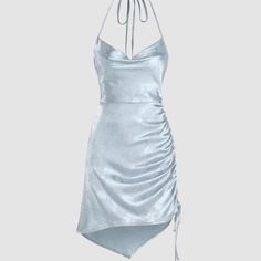 baby blue satin floral jacquard mini dress
only worn once! 

#minidress #hoco Dress Png, Silver Mini Dress, Jacquard Mini Dress, Mode Zara, Png Clothes, Backless Mini Dress, Grad Dresses, Floral Jacquard, Glam Dresses