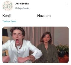 an image of two people on twitter with the caption that reads, kenji and nazera