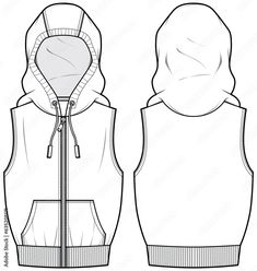 the front and back view of a hooded vest