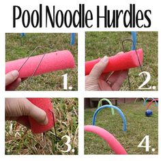 instructions for how to make a pool noodle huddle