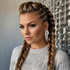 how to do viking braids hairstyles 4 Dutch Braids, French Braids Hairstyle, Burning Man Hair, Viking Haircut