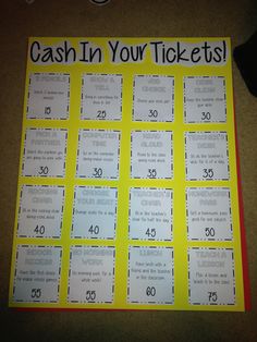 a yellow and black sign that says cash in your tickets