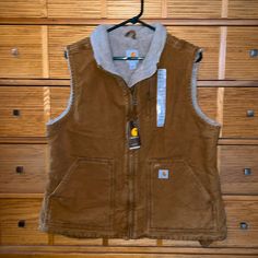 New With Tags Carhartt Sanded Duck Women’s Mock Neck Sherpa Lined Vest Is Ready For You To Make It Yours And Add The Memories! This Looker Is Perfect For Workwear, Streetwear, Leisure Or Any And All Of Your Adventures! This Vest Was Meant For Hard Word And Dedicated Play! Lined In Warm, Snugly Sherpa, This Vest Is Great For Layering. Perfect Giftor Keep! Ariat Vest, Workwear Streetwear, Hard Words, Carhartt Jackets, Carhartt Womens, Carhartt Women, The Memories, Sherpa Lined, 16th Birthday