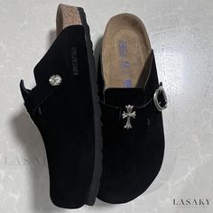 Lasaky - Cross Black Brogue Shoes with Thick Sole - Genuine Leather Slip-On Loafers Suede Slip-ons With Brogue Detailing And Round Toe, Vintage Leather Sandals, Casual White Sneakers, Cow Hide Shoes, Black Brogues, Mens Fashion Streetwear, Brogue Shoes, Cool Countries, Leather Slip Ons