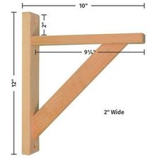 a wooden shelf with measurements for the top and bottom section, including one side missing