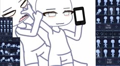 a drawing of a person talking on a cell phone next to an image of the human body