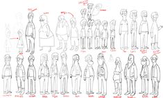 the simpsons character model sheet is shown