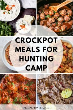 crockpot meals for hunting camp with text overlay