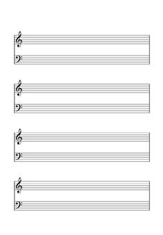 sheet music with notes in the middle and one on each side, all lined up