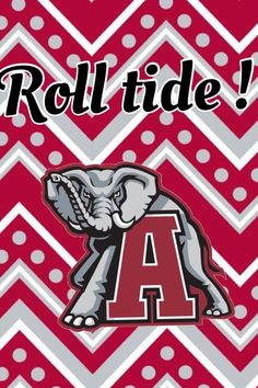 a red and white chevroned background with the letter a in front of an elephant