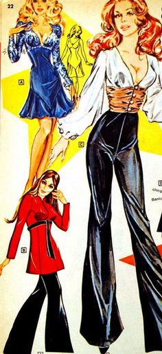 an old fashion sewing pattern for women's pants and blouses