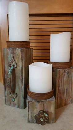 (paid link) love for wood coupled as soon as the duty of producing hermetically sealed wood flooring ideas ... 4x4 Wood Crafts, Interior Entrance, Decoration Candles, Scrap Wood Crafts, Christmas Rustic, Barn Wood Crafts, Interior Luxury, Diy Candle Holders