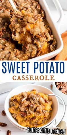 this sweet potato casserole has been made in the slow cooker and is ready to be eaten