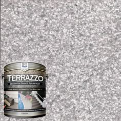 a can of terrazzo is sitting on the ground