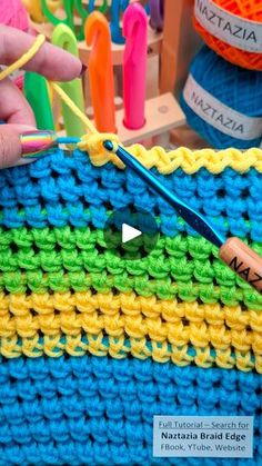 1.8M views · 18K reactions | This crochet braided trim consists of a slip stitch and a chain one plus is a fast and easy way to finish the edge of a blanket, scarf, shawl, handbag, sweater and more. #reels #crochet #knitting #braids #yarn #makersgonnamake #tutorial #howto #embroidery #diy #naztazia | Naztazia Tutorial Embroidery, Crochet Hat For Beginners, Beginner Crochet Tutorial, Crochet Edging Patterns, Crochet Throw Blanket, Crochet Stars