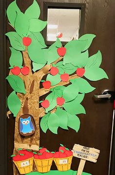 an apple tree classroom decoration made out of paper