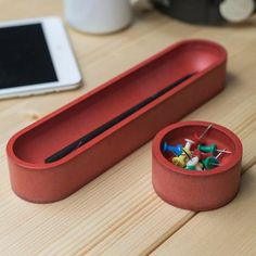 slide Wood Pen Holder, Red Office, Red Desk, Office Supplies Desk Accessories, Wooden Desk Organizer, Desk Organizer Set, Desk Tray, New Job Gift, Wood Pens