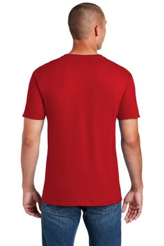 Adult Softstyle® 4.5 oz. T-Shirt - CHERRY RED - 2XL | Gildan Adult Softstyle T-Shirt in Cherry Red Size 2XL | preshrunk ring-spun cotton jersey 64000, 00 Red Cotton Short Sleeve T-shirt, Casual Red Plain T-shirt, University Red Crew Neck Graphic Tee, University Red Cotton Crew Neck T-shirt, University Red Graphic Tee With Short Sleeves, University Red Short Sleeve Cotton Top, Red Pre-shrunk Crew Neck Top, University Red Graphic Print Short Sleeve T-shirt, University Red Cotton Short Sleeve Top