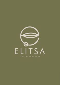 the logo for elitsa restaurant bar, which is located in an olive green background