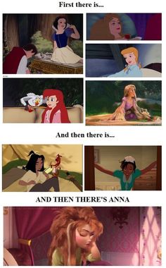 disney princesses and their names are shown in the same scene, but they have different expressions