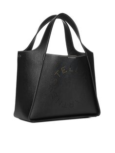 Black 'Stella Logo' handbag in velvety Alter Mat (vegan alternative to animal skin) from Stella McCartney with adjustable shoulder strap, removable pochette, perforated logo. Composition: T1: 67% POLYURETHANE, 33% POLYAMID F: 50% POLYAMID, 50% POLYURETHANEComposition: T1: 67% Polyurethane, 33% Polyamid F: 50% Polyamid, 50% Polyurethane | Stella McCartney Women's Black stella Logo Handbag | FW23/24 Top Handle Shoulder Bag In Coated Canvas With Logo, Leather Shoulder Bag With Logo For Office, Office Leather Shoulder Bag With Logo, Top Handle Coated Canvas Shoulder Bag With Logo, Designer Calf Leather Shoulder Bag With Logo, Designer Medium Satchel With Removable Pouch, Chic Leather Shoulder Bag With Logo, Designer Medium Shoulder Bag With Removable Pouch, Designer Calf Leather Bags With Logo