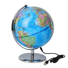 PRICES MAY VARY. The world globe is made of premium material, with great processes, durable and useful.With USB data cable BUT NO include charging head. The world globe is a good education product which can lead the children learn geography knowledge and understanding of the world.Great learning tool for home, office, school, living room and bedroom to navigate the world at your fingertip. The character on this world globe is legible and correct so that you can use it for teaching and clearly re Learn Geography, Globe Picture, Good Education, World Globes, Country Names, World Globe, Office Desktop, Learning Tools, Map Painting