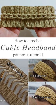 how to crochet cable headband pattern with instructions