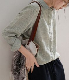 Women Casual Blouse Linen Shirts Loose Blouse Plus Size Women Tops Casual Linen Spring Blouse, Casual Linen Blouse With Pockets, Casual Flax Long Sleeve Shirt, Spring Relaxed Fit Ramie Shirt, Casual Beige Ramie Tops, Everyday Spring Green Blouse, Spring Relax Fit Ramie Shirt, Casual Linen Button-up Blouse, Long Sleeve Cotton Shirt In Flax Color