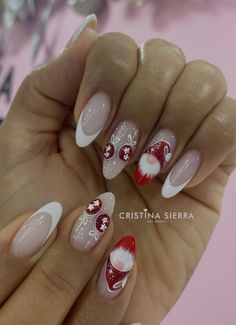 French Christmas Nails, Braid Nails, Evil Eye Nails, Minimal Nails, Christmas Nails Acrylic, Glam Nails, Acrylic Nails Coffin, Art Trends