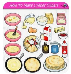 an image of how to make crepes clipart with pictures on the side