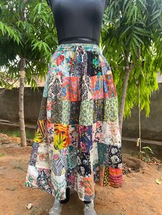 These beautiful Skirts with made from lightweight cotton fabric. which perfectly fits your festival, beach, summer vacation, or just a new addition to your wardrobe that will inspire you for your new street look! This Skirt is comfortable and relaxing for any occasion. MATERIAL: cotton voile These skirts will fit all sizes Small to Large, approximately Sizes 0-12 ( Not - XL ) * Waist : 26'' Stretching to 38'' ( 68 cm - 96 cm ) * Hips: up to 52" ( 122 cm ) * Length: 34" from waist to hem ( 86 cm Traditional Skirt For Summer Vacation, Bohemian Cotton Skirt For Beach Season, Traditional Beach Skirt For Summer, Traditional Summer Skirt For Vacation, Traditional Summer Vacation Skirt, Flowy Cotton Skirt For Beach Season, Multicolor Bohemian Skirt For Beach Season, Bohemian Multicolor Skirt For Beach Season, Long Skirt With Patchwork For Summer