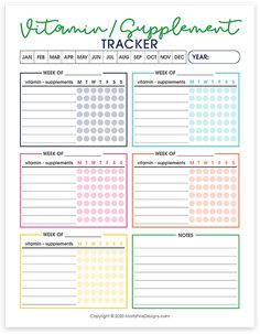 the printable vitamin and supplement tracker