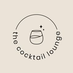 the cocktail lounge logo on a white background with black lettering and a circular circle around it