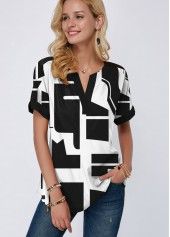 Split Neck Color Block Short Sleeve Blouse | Rotita.com - USD $27.75#Fashion #Jumpsuit #Dresses #Rompers #Shirts #Blouses #dresses #dressSexy #Tops #shortdress #fashion #stylish #womanfashion #womanoutfits #woman #clothes #beautiful #beauty #outfit #fashionoutfits #stylish #womensfashion #womanwear #womanoutfits #design #model #trendy #beautiful #cute #dress #girls #fashioneditorial #style #woman #Fashionoutfits #MiniSkirts Block Color, Plus Size Swimwear