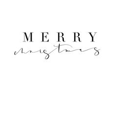 the words merry christmas written in cursive font on a white background with black ink