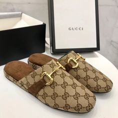 Brand New In Box 100%Authentic Gucci Monogram Print Slipperssize 38 - Round Toe And A Slip-On Style - Horsebit Detail - Monogram Print - Featuring A Branded Insole Comes With Original Box And Dust Bag Gucci Slippers, Iqra Aziz, Gucci Monogram, Monogram Prints, Gucci Shoes, Flat Shoes Women, Loafer Flats, Original Box, Dust Bag