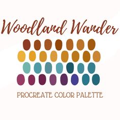 the logo for woodland wanderr procreate color palette