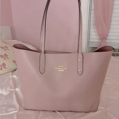 In Perfect Condition. Used Only Once. No Scratches Or Scuffs Pink Coach Tote, Pink Coach Bag, Coach Lights, Felted Handbags, Dream Bags, Pink Tote Bags, Coach Tote, Bags Coach, Prayer Board