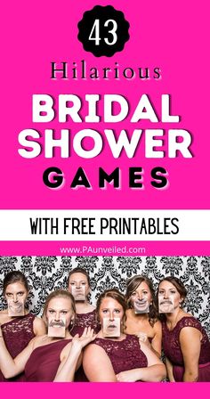 A pink pin that has 6 bridesmaids wearing funny masks. They are playing funny bridal shower games. Hilarious Bridal Shower Games, Funny Bridal Shower Games, Bridal Jeopardy Game, Best Bridal Shower Games, Bridal Jeopardy, Eucalyptus Wedding Decor, Bridal Shower Games Funny