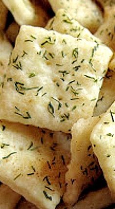 some kind of cracker with herbs on it