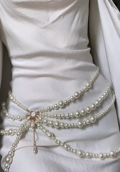 قلادات متدلية, Y2k Jewelry, Body Chains, Belly Chain, Waist Chain, Chain Belt, Beaded Bags, Pearl Chain, Dream Jewelry