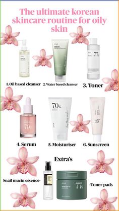 Perfect Korean skin care routine that I use for my acne prone skin. Hope you like the pin :) By Iguchi Aiko 20 Year Old Skin Care Routine, Korean Skincare Products For Glass Skin, Oily Dry Skin Care Routine, Skin Care Oily Acne Prone Skin, Skin Care Routine Korean Beauty Products, Korean Skin Products For Oily Skin, K Skincare Routine, Skin Care For Oily Face, Acne Moisturizer Best