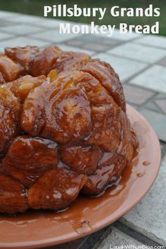 there is a monkey bread on the plate