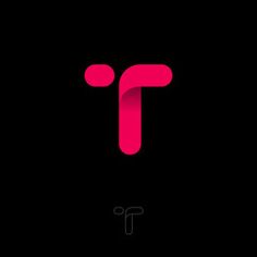 the letter t is made up of pink shapes