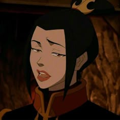 an animated woman with black hair and a crown on her head