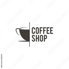 coffee shop logo with a cup on the side