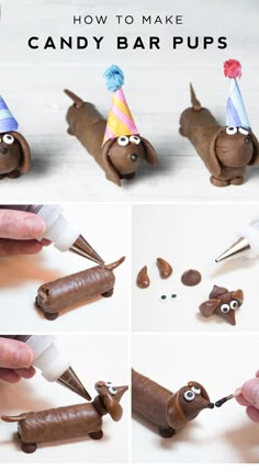 how to make candy bar pups with chocolate